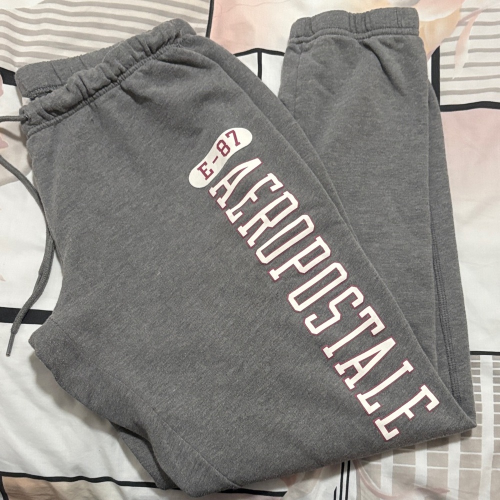 Aeropostale Gray Joggers with Pink Logo